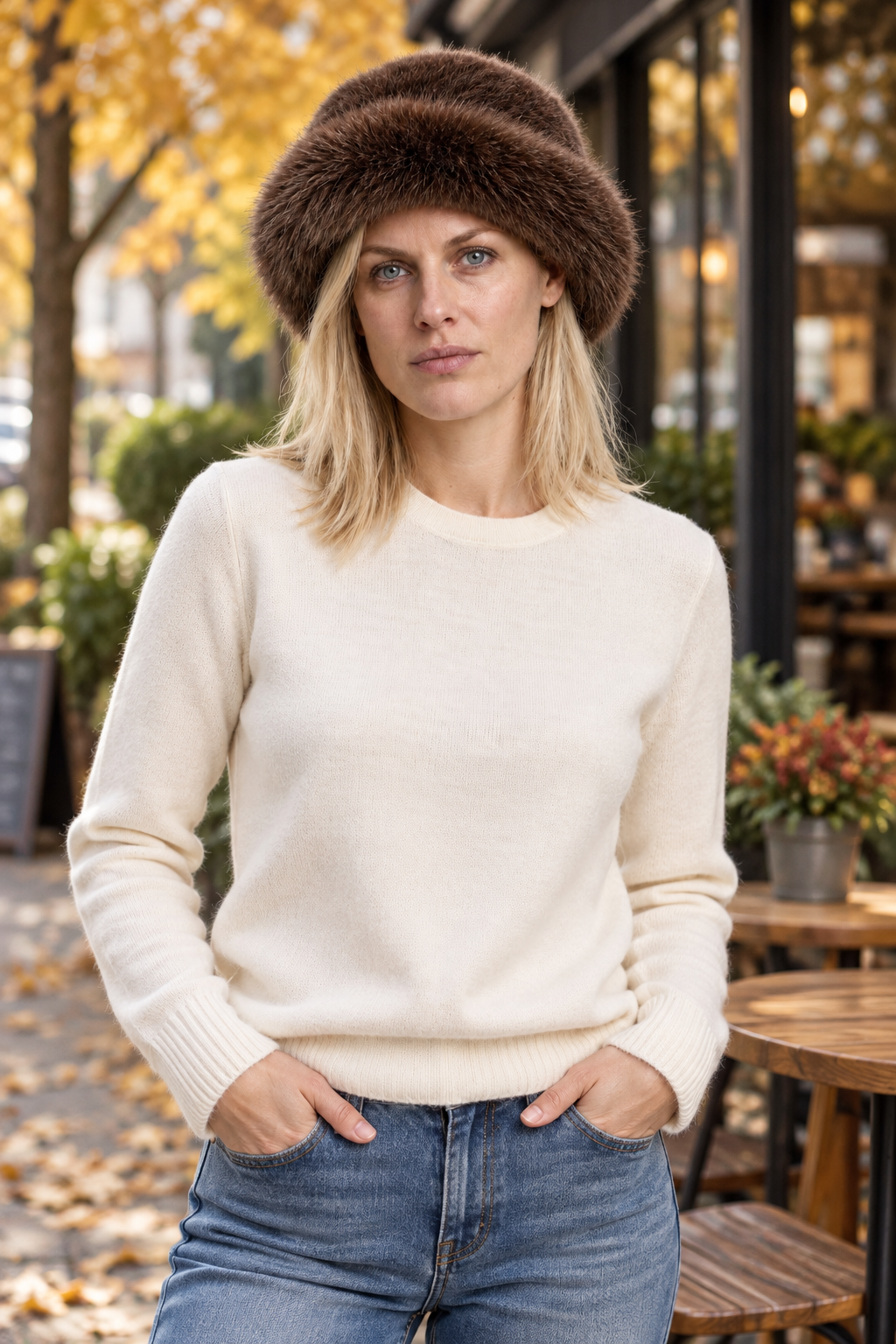 Almira | Plush Faux Fur Rolled-Brim Hat