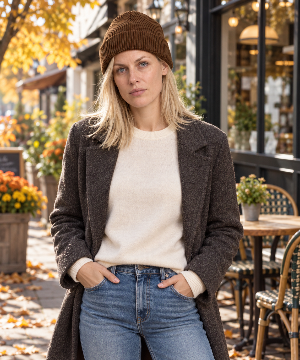 Axelle | Ribbed Fold-Over Cuff Beanie