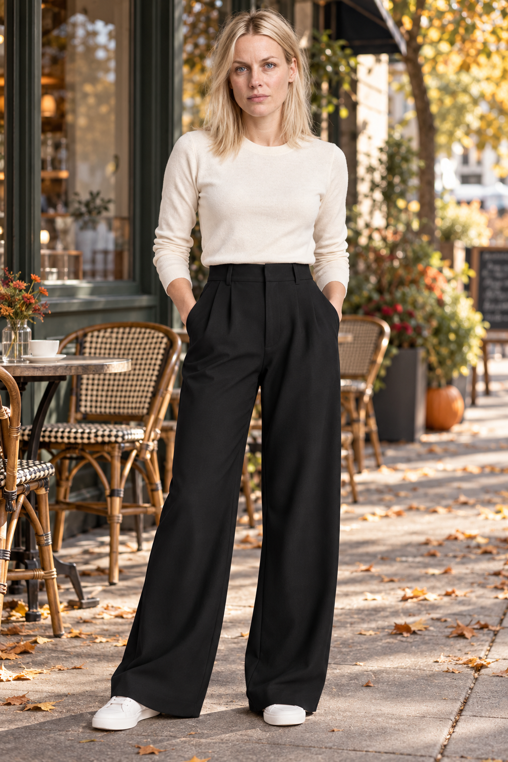 Pernilla | High-Waisted Pleated Wide-Leg Trousers