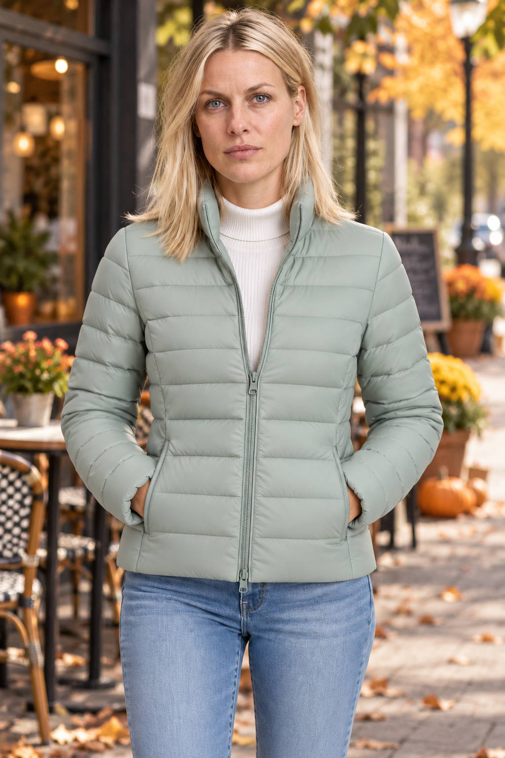 Kirsi | Stand-Collar Channel-Quilted Zip-Up Puffer Jacket