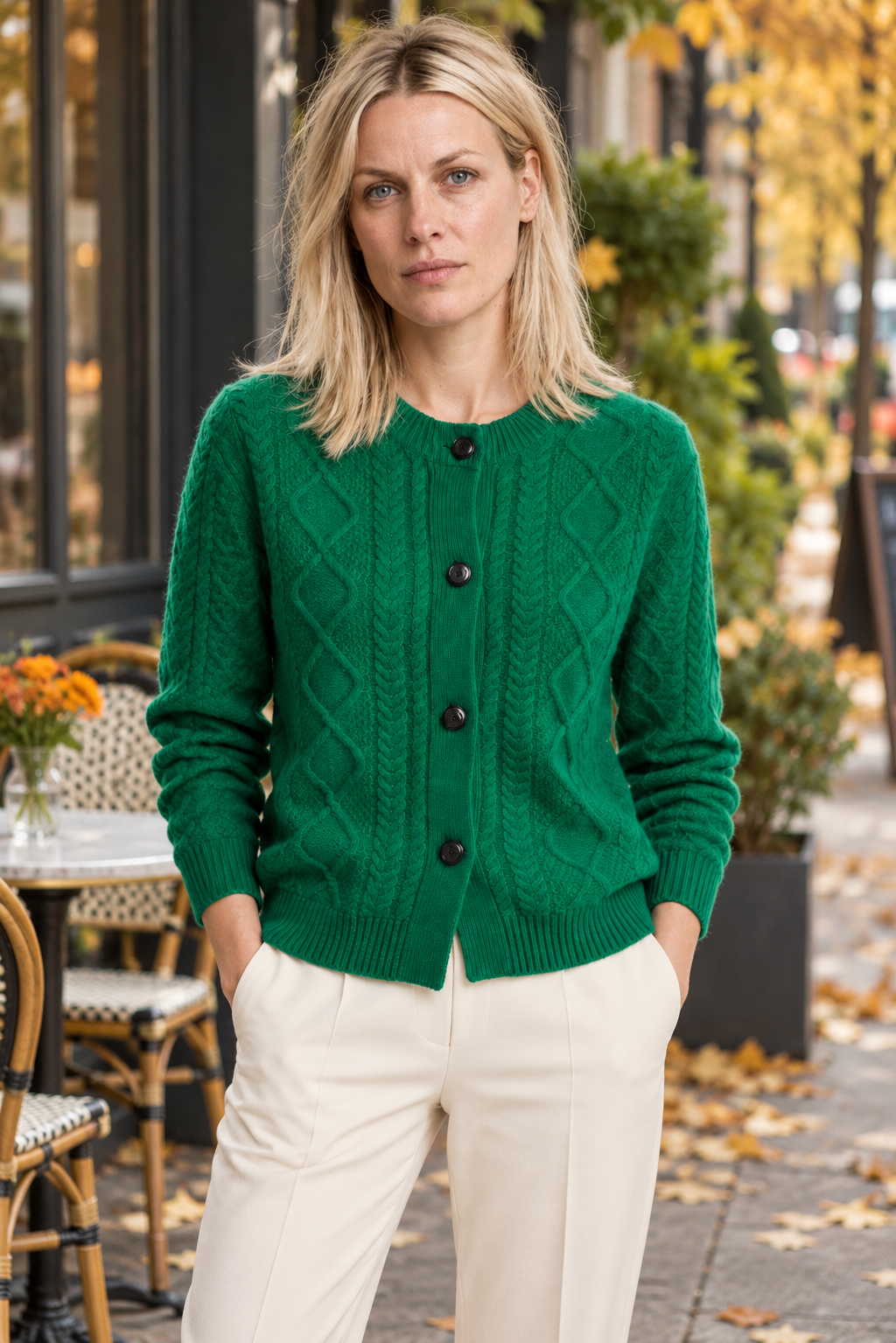 Felicity | Cable-Knit Button Cardigan