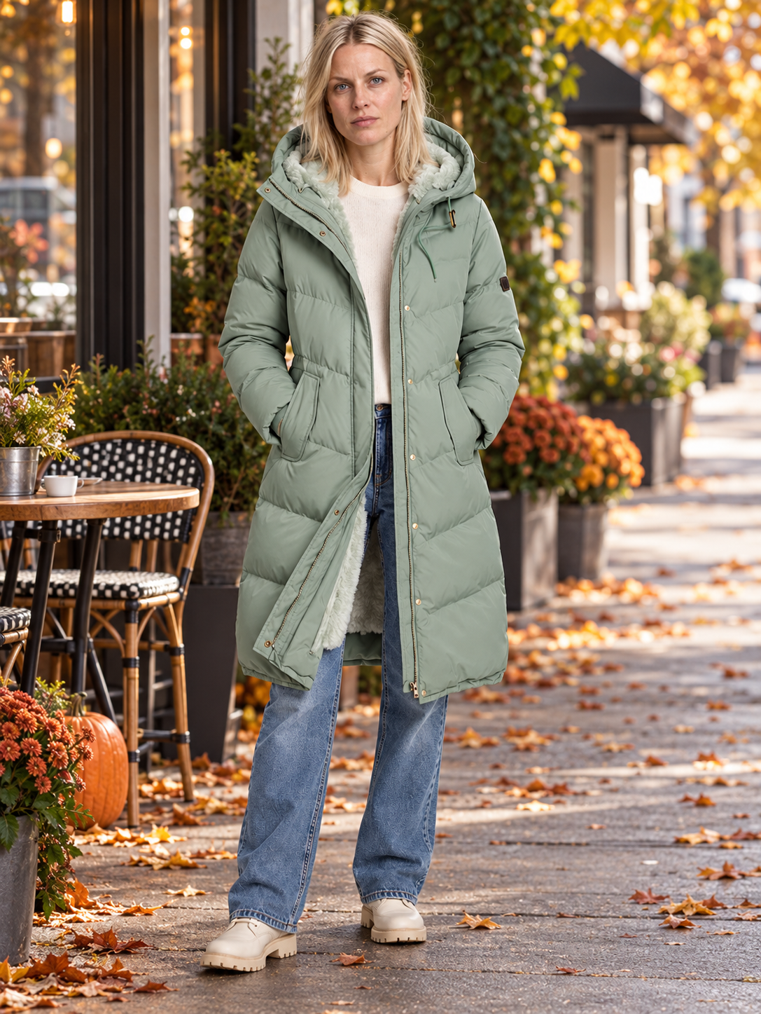 Gwen | Hooded Plush-Lined Quilted Longline Puffer Coat