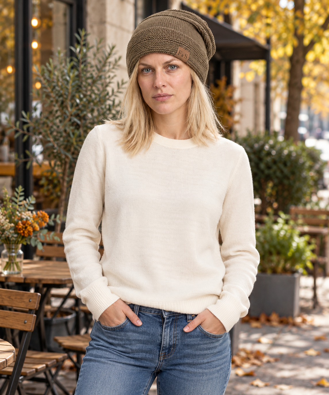 Anthea | Fleece-Lined Slouchy Knit Beanie