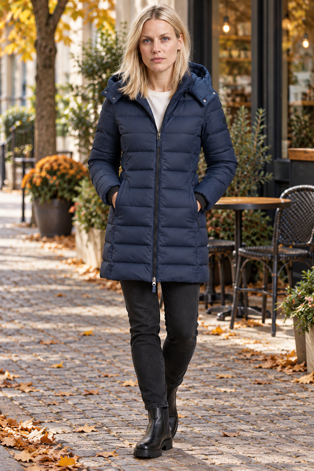 Kalina | Hooded Channel-Quilted Mid-Thigh Puffer Jacket