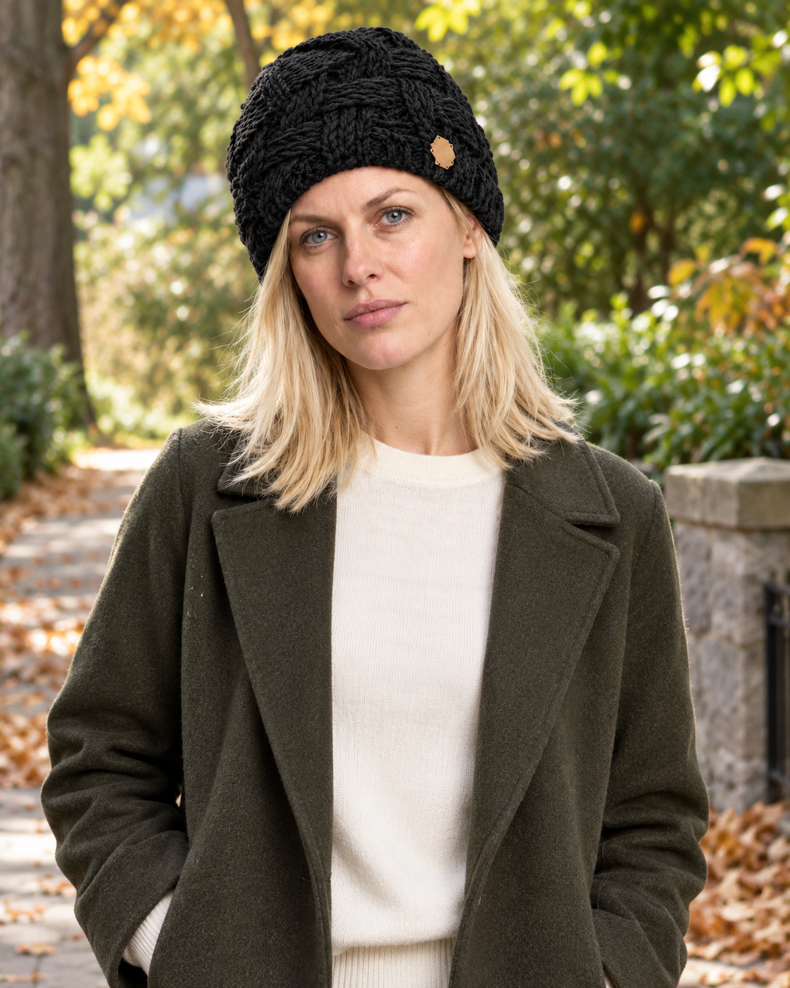Antonella | Chunky Woven Cable-Knit Beanie