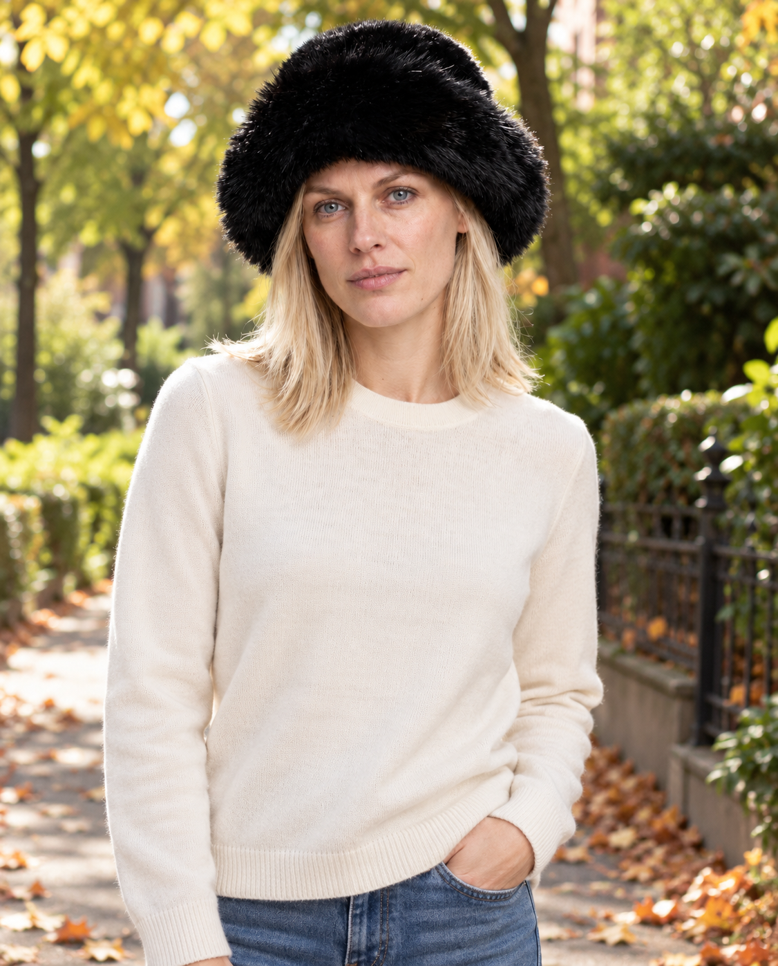 Anja | Deep-Crown Plush Faux Fur Hat