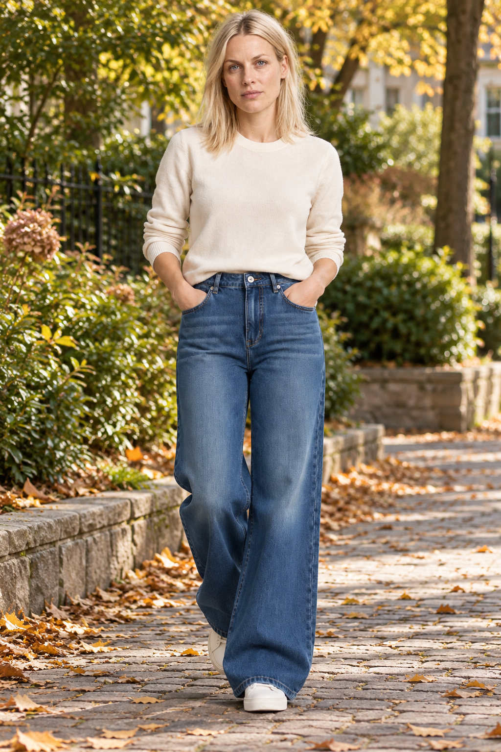 Birte | Fleece-Lined Wide-Leg Jeans