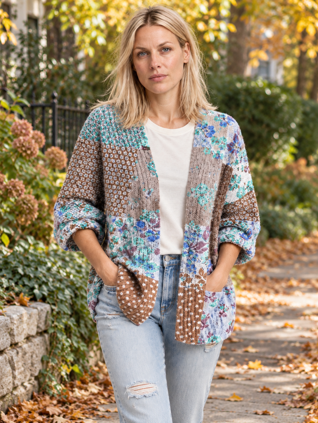 Gwendolen | Floral Patchwork Boho Cardigan