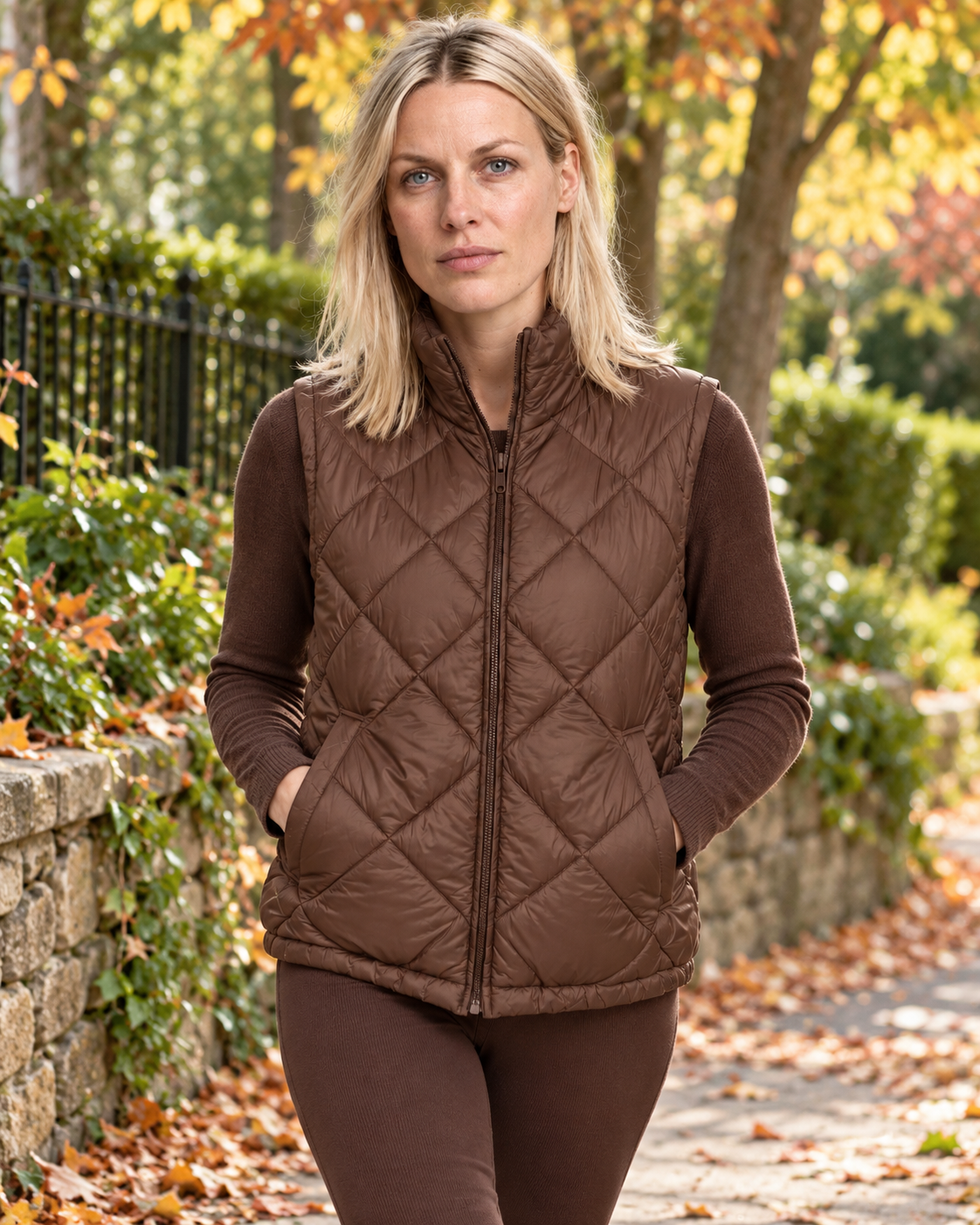 Liesel | Diamond-Quilted High-Collar Puffer Gilet