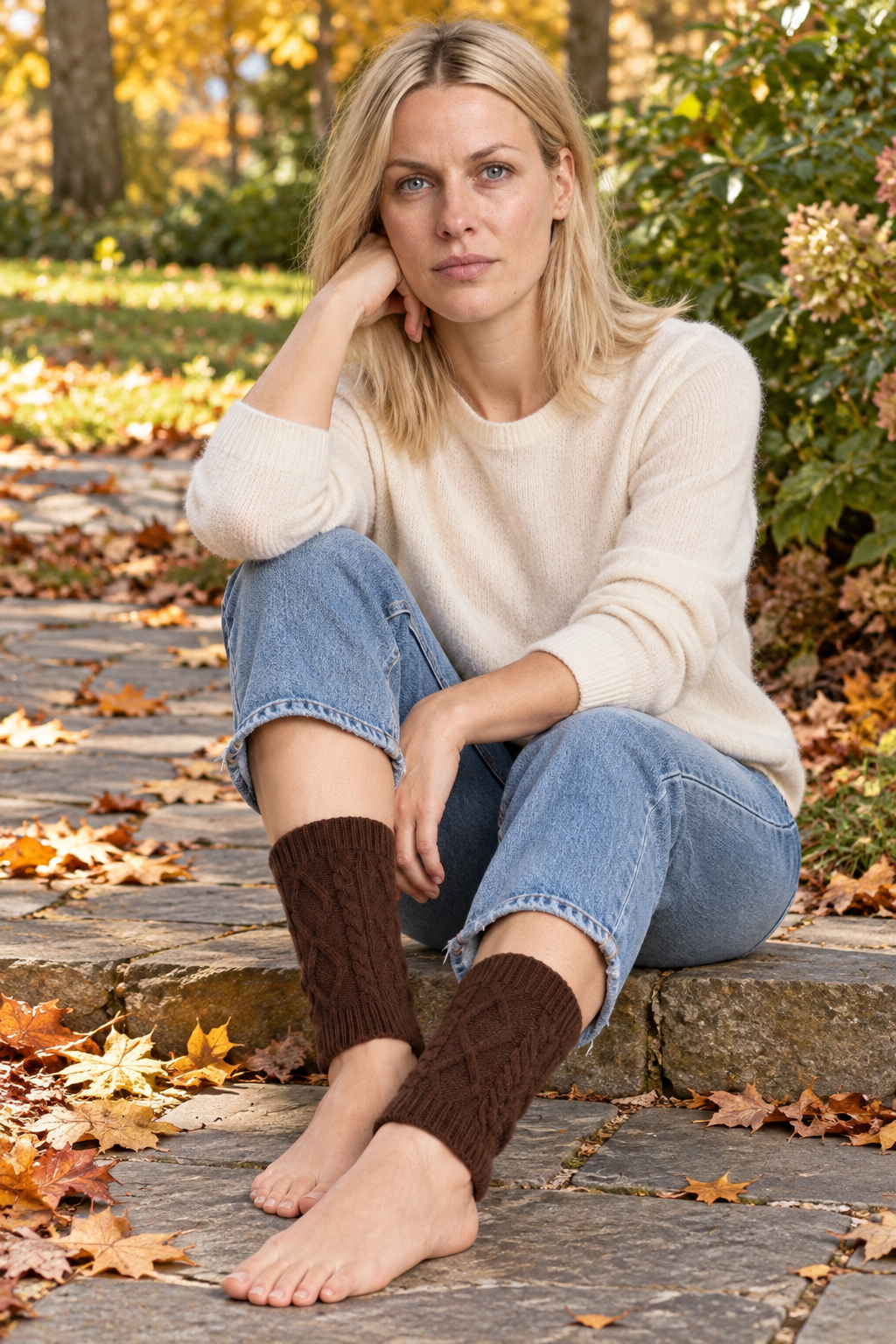 Albane | Cable-Knit Ankle Leg Warmers
