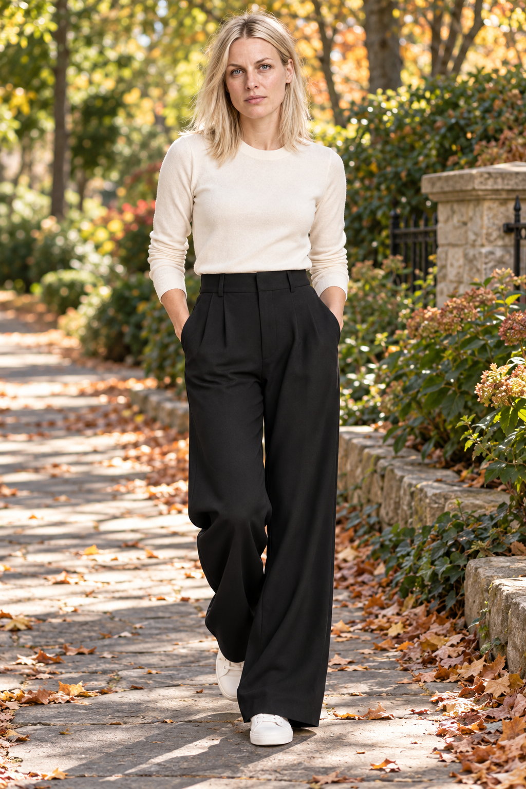 Pernilla | High-Waisted Pleated Wide-Leg Trousers