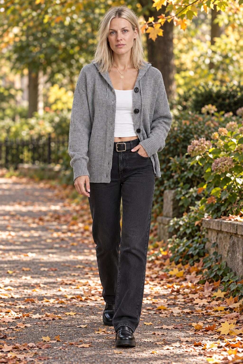 Hyacinth | Hooded Button-Down Cardigan