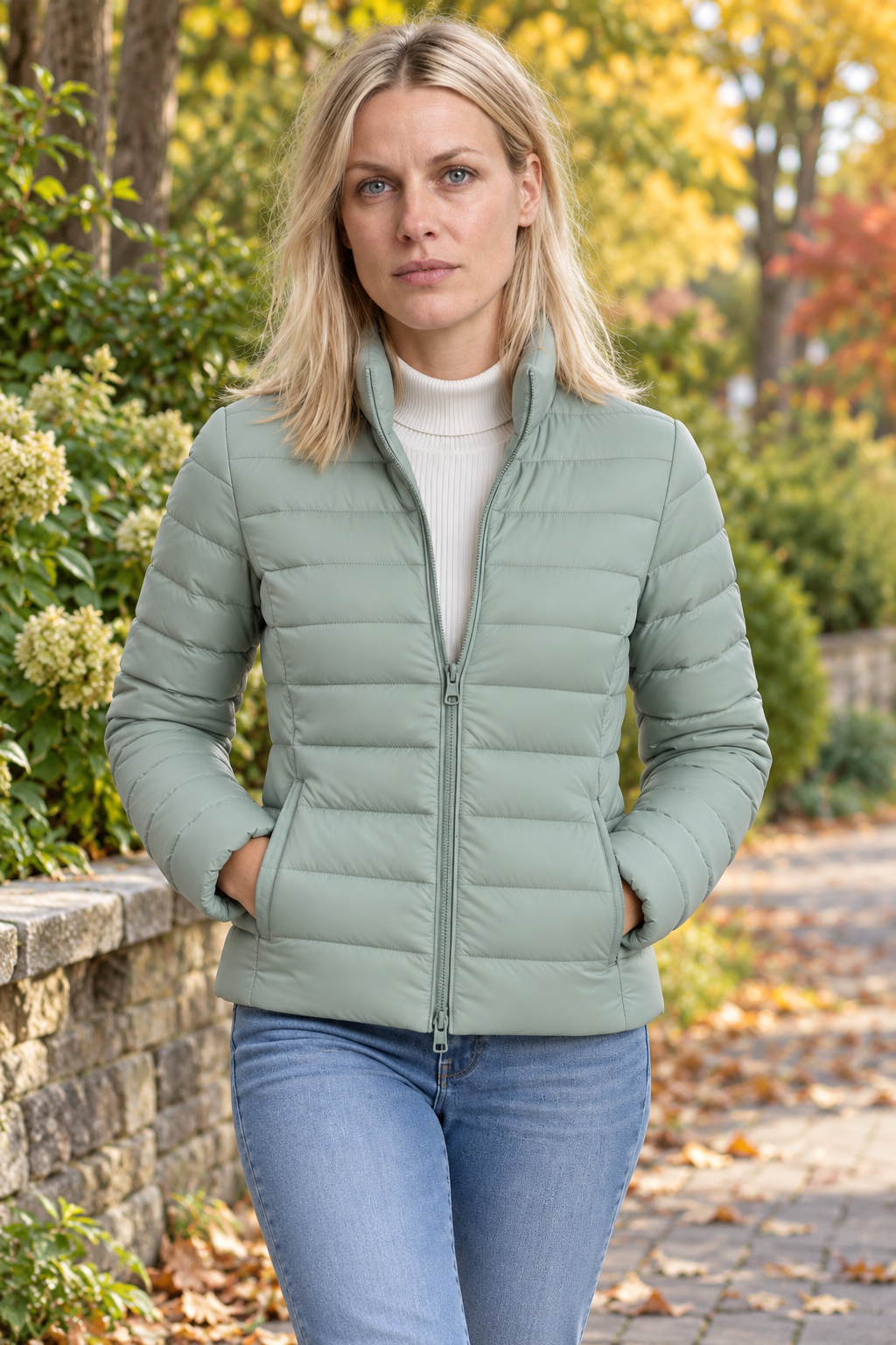 Kirsi | Stand-Collar Channel-Quilted Zip-Up Puffer Jacket