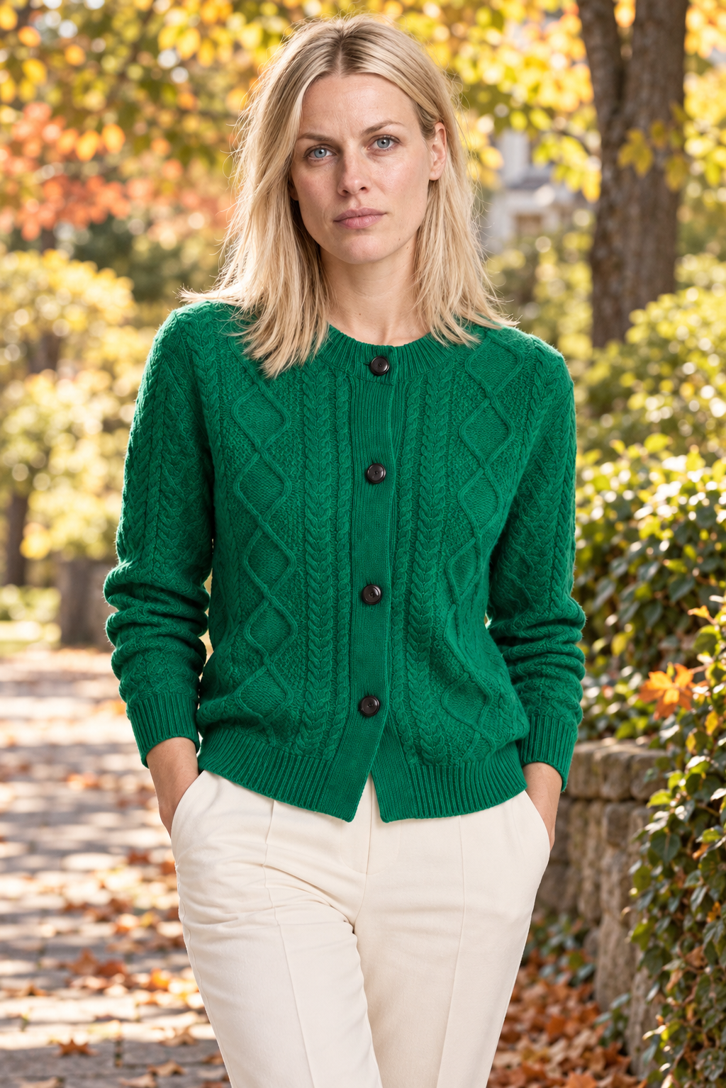 Felicity | Cable-Knit Button Cardigan
