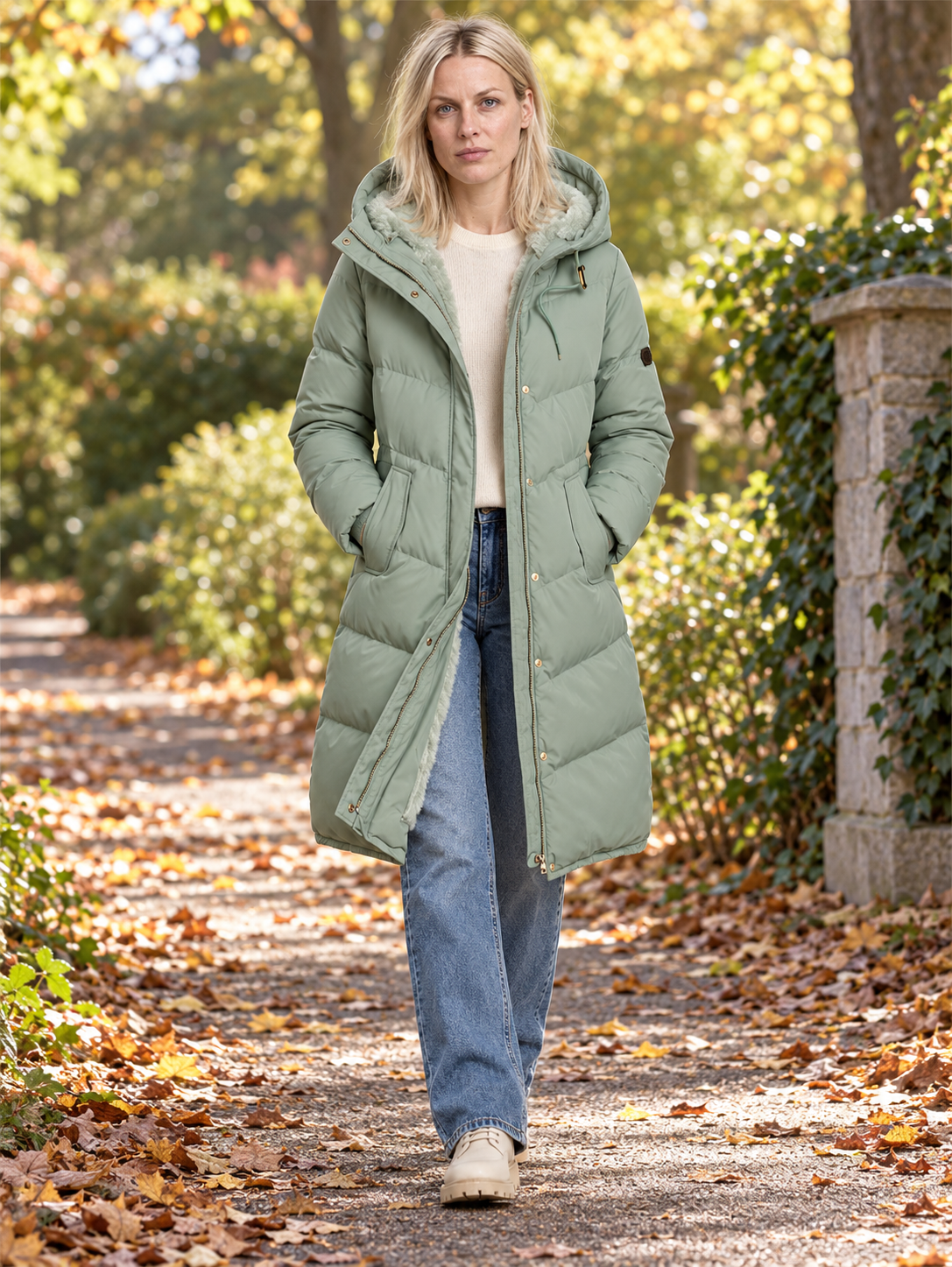 Gwen | Hooded Plush-Lined Quilted Longline Puffer Coat