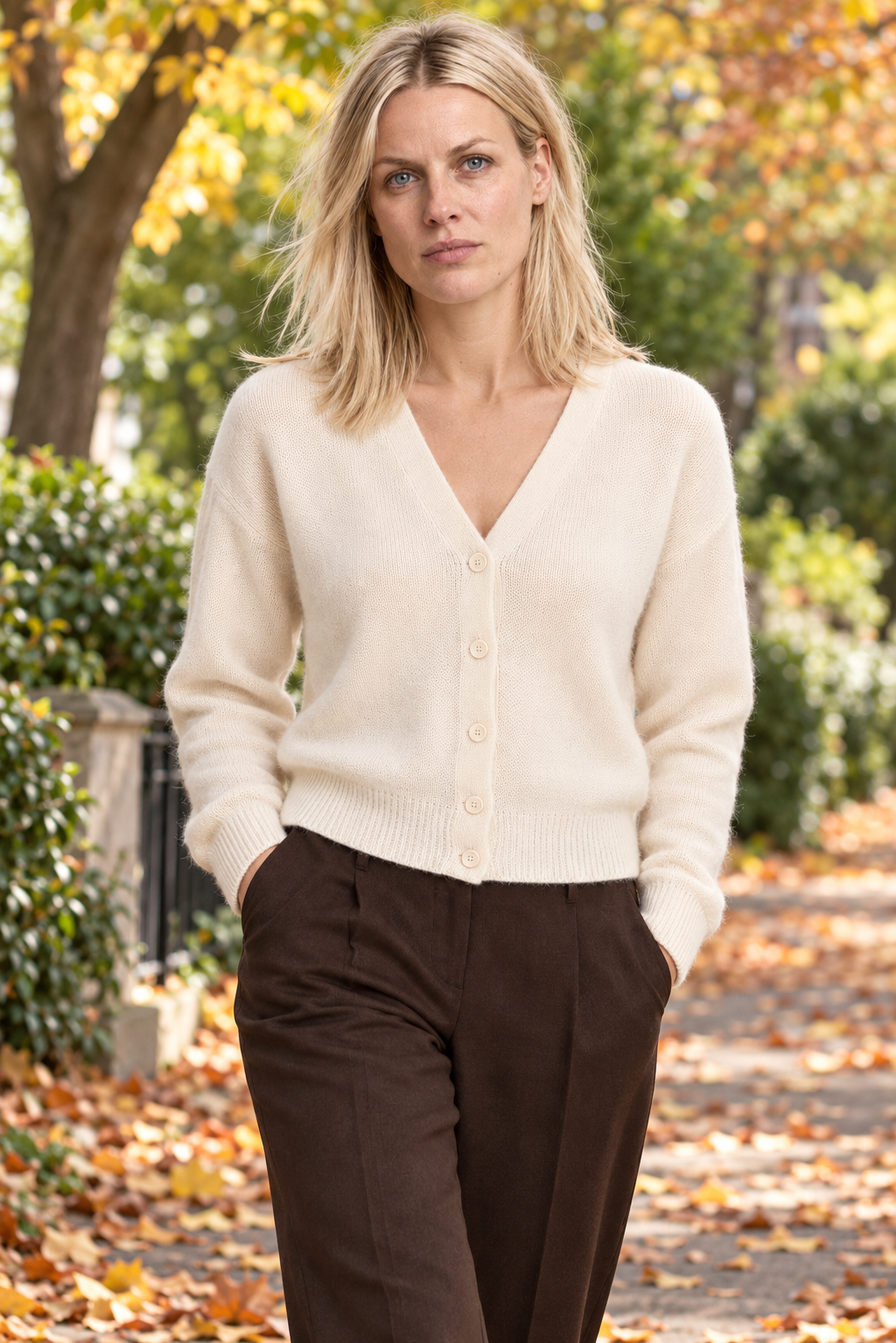 Ilse | Brushed V-Neck Button Cardigan