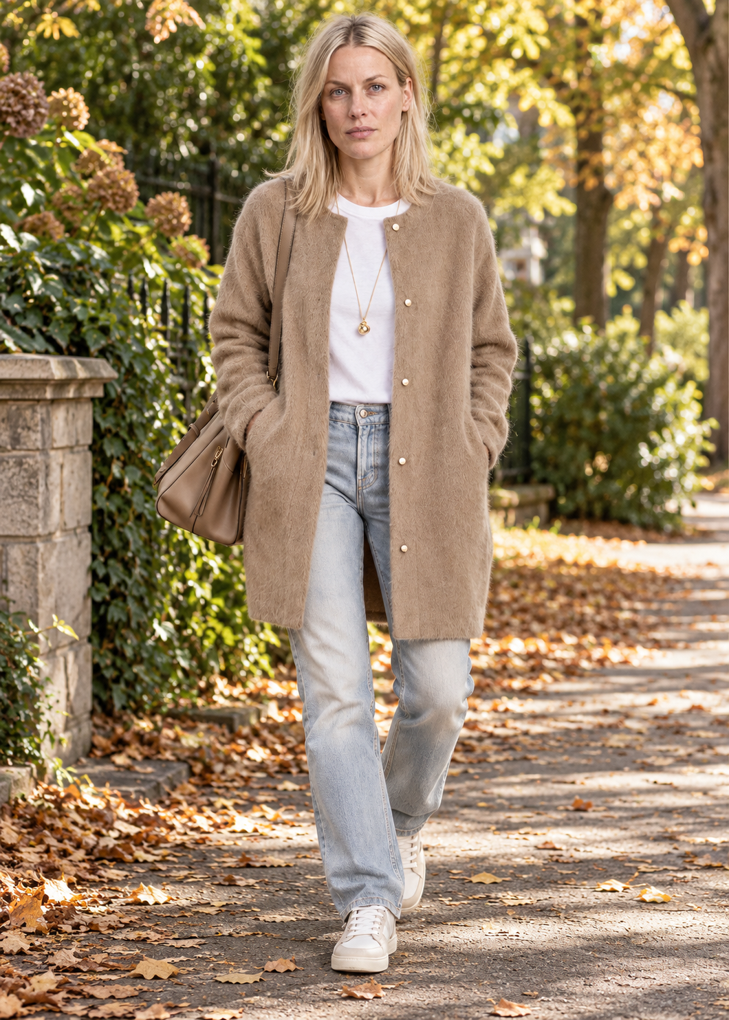 Liesel | Brushed Collarless Longline Cardigan