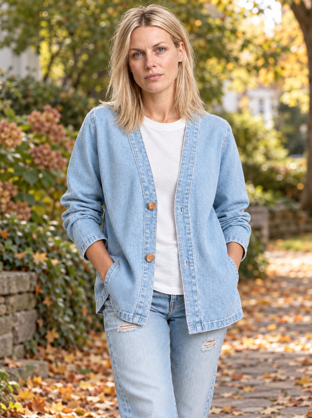 Fionnuala | Denim Button-Down Cardigan
