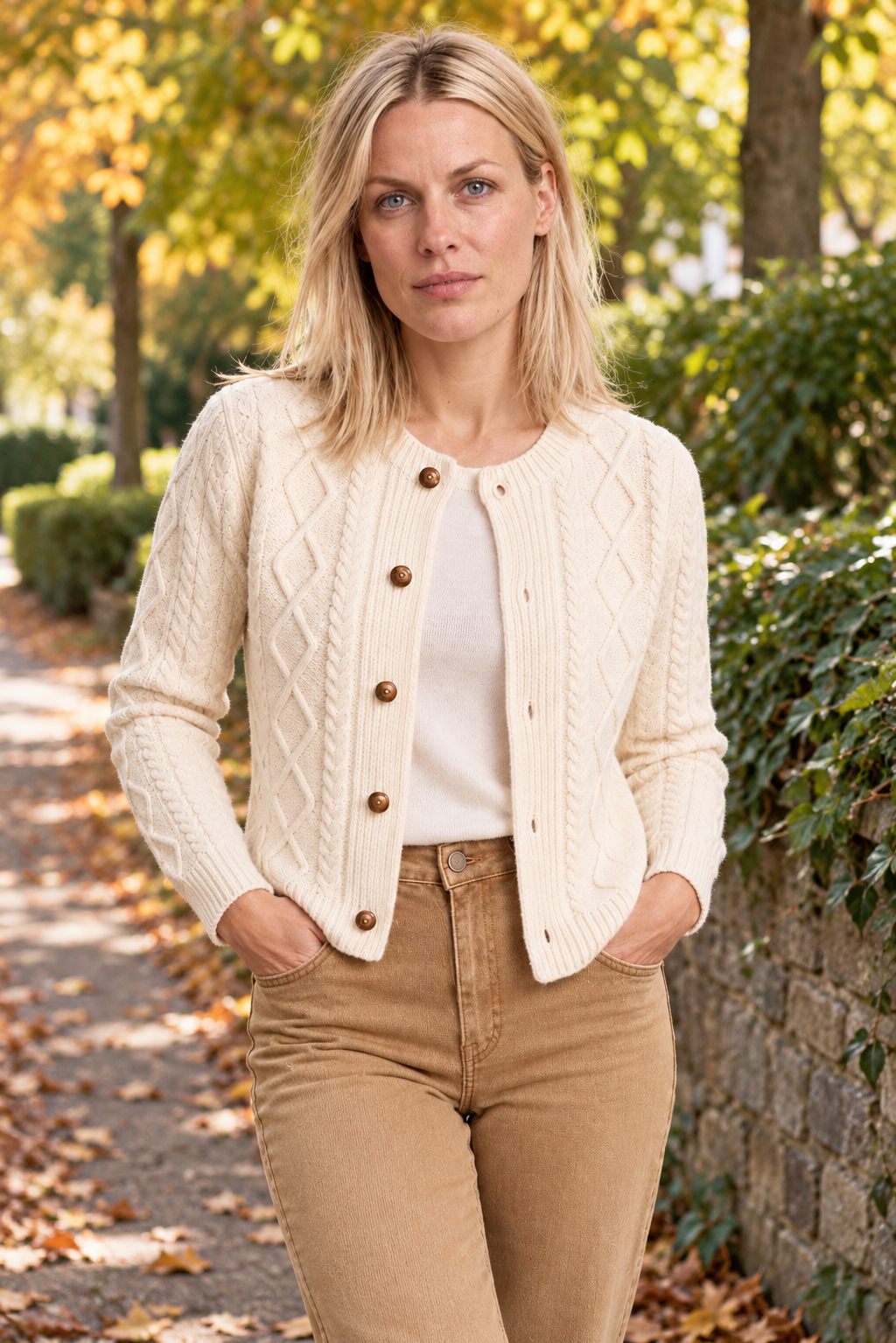 Letitia | Cable-Knit Button Cardigan