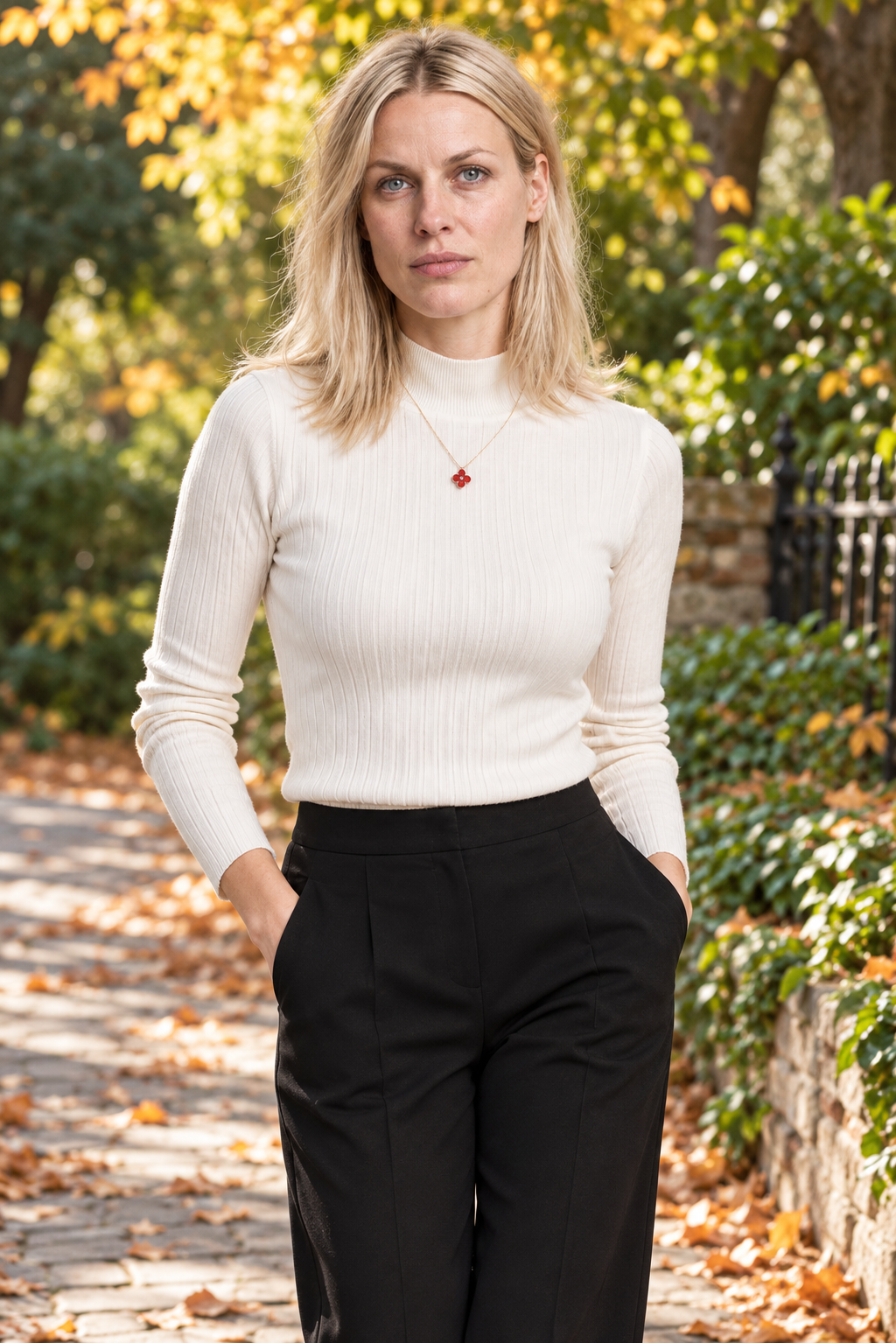 Gretchen | Slim-Fit Mock Neck Knit Top