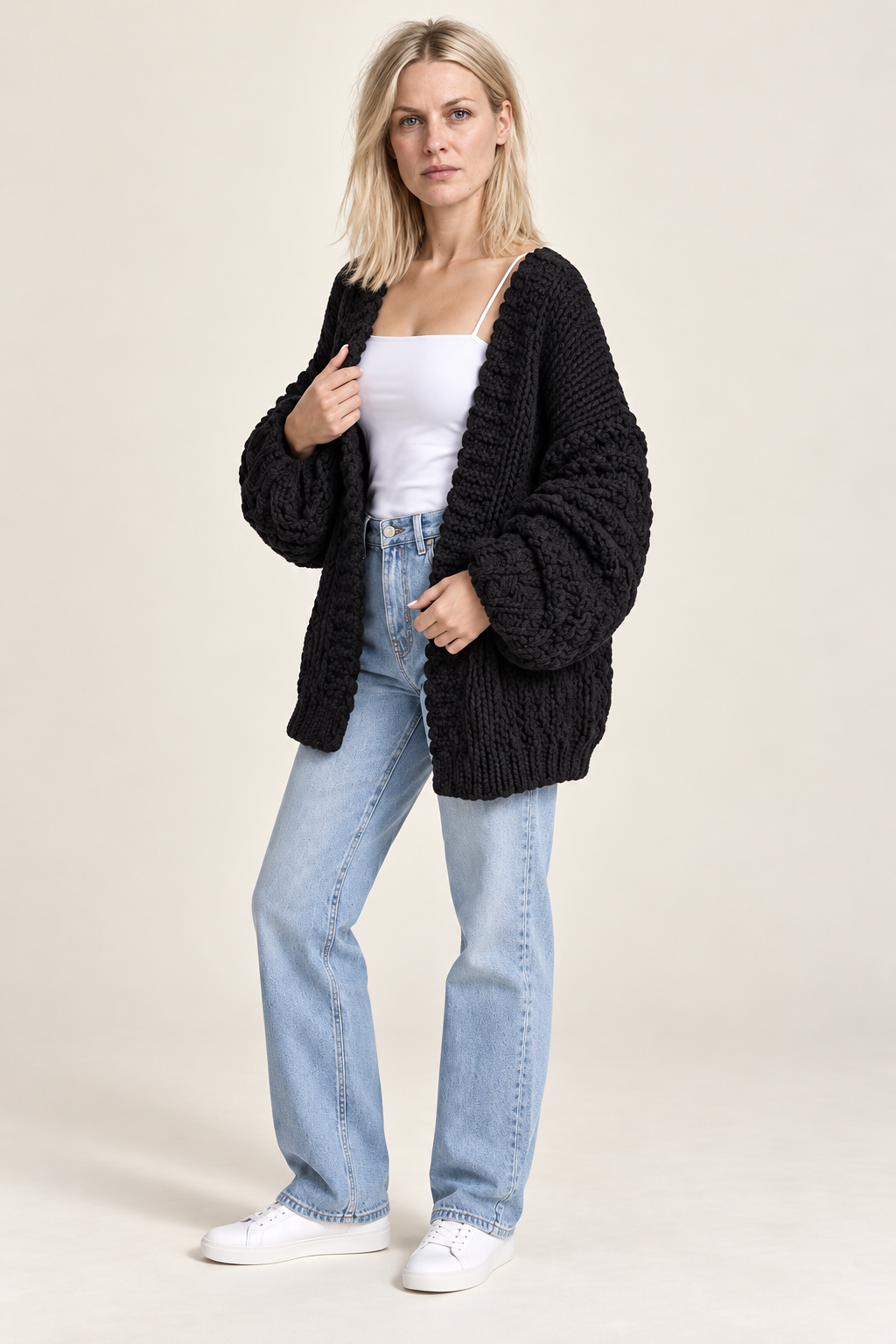 Yvanderliah | Chunky Open-Front Cardigan