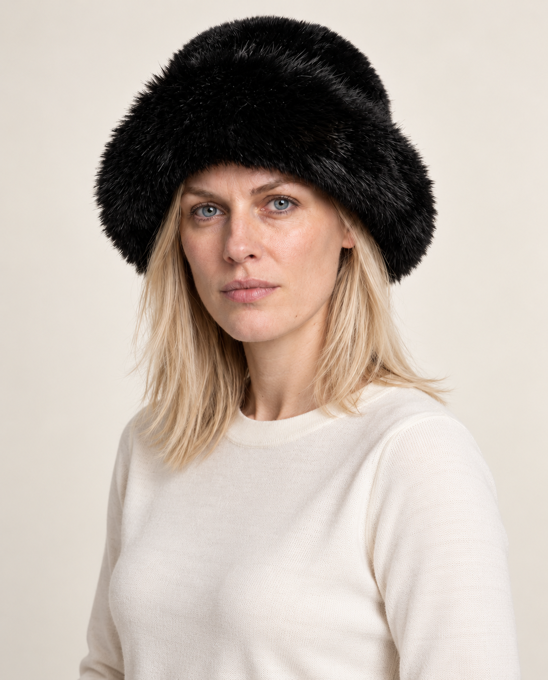 Anja | Deep-Crown Plush Faux Fur Hat