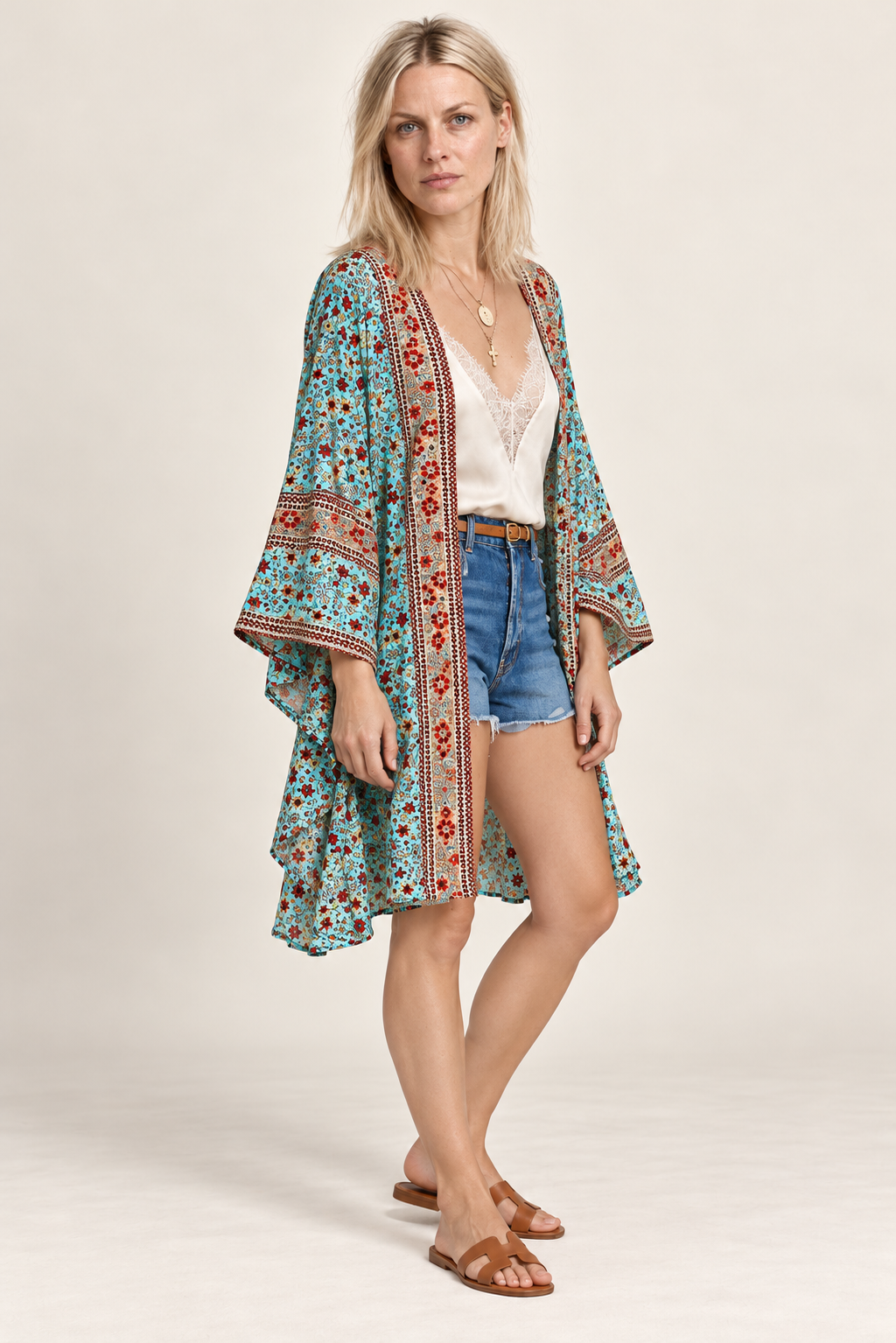 Junia | Boho Floral Kimono Cardigan