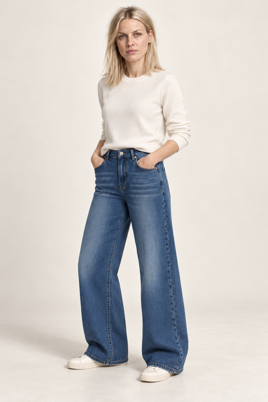 Birte | Fleece-Lined Wide-Leg Jeans