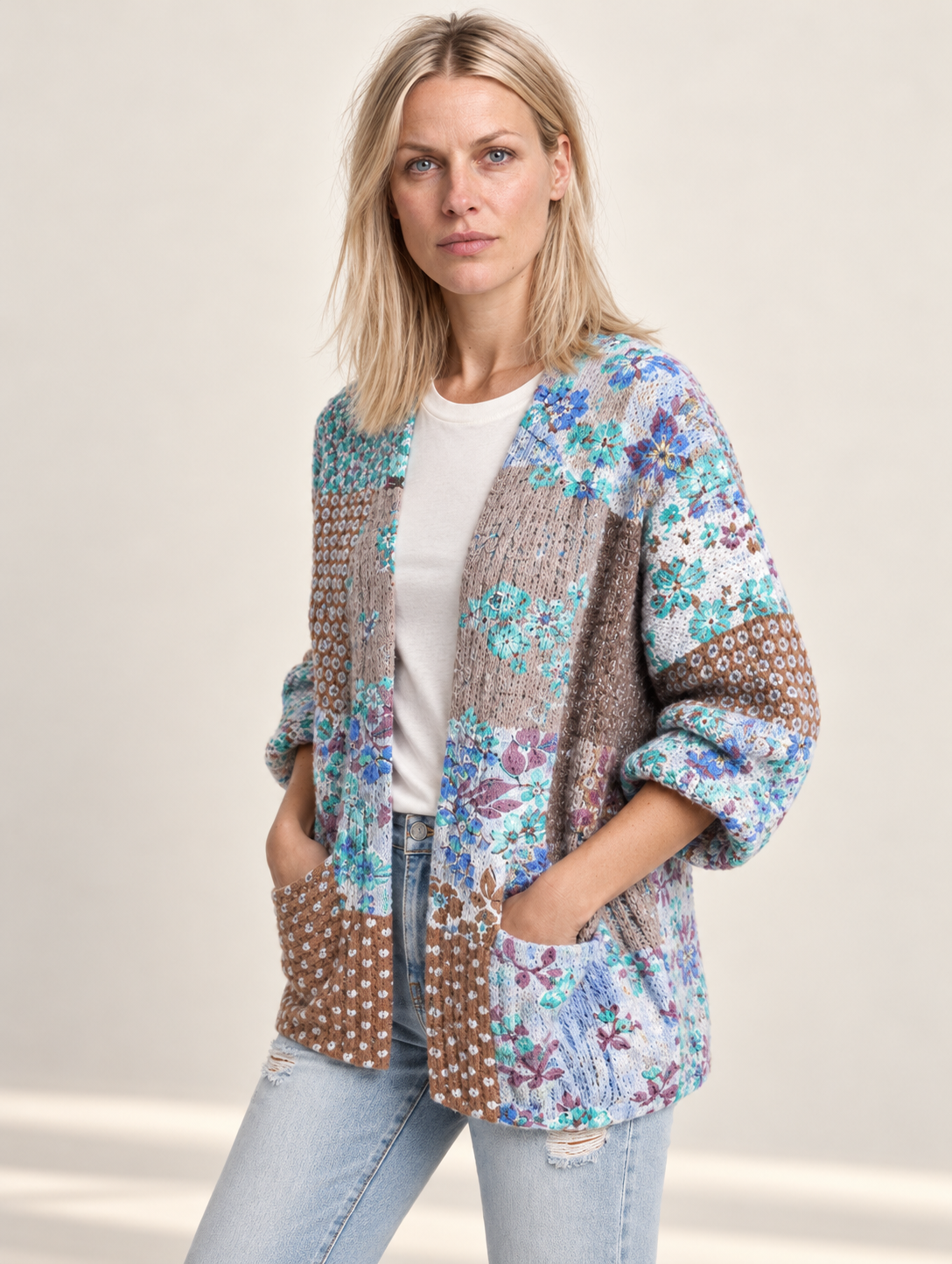 Gwendolen | Floral Patchwork Boho Cardigan