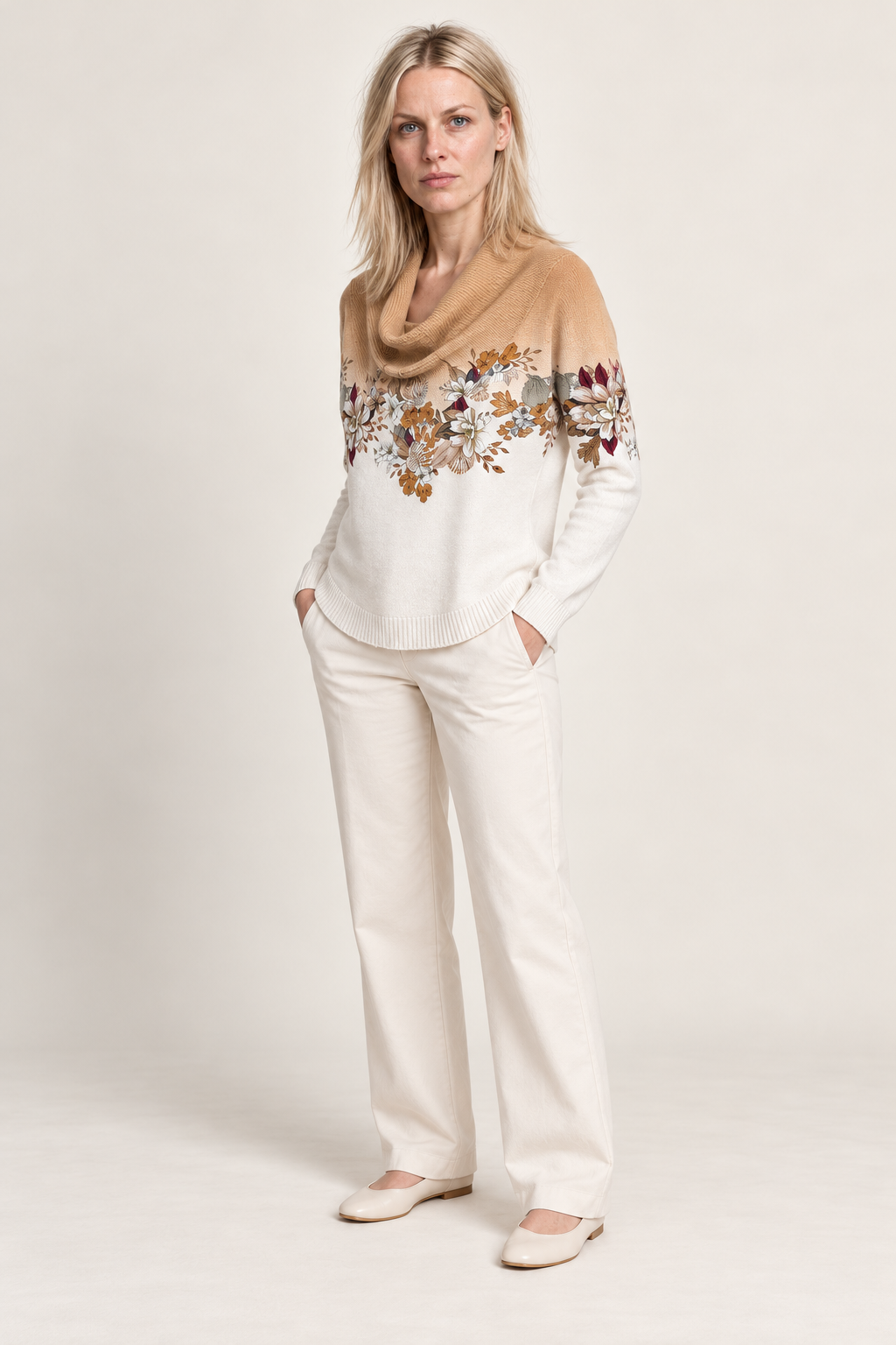 Sabina | Floral Cowl Neck Jumper