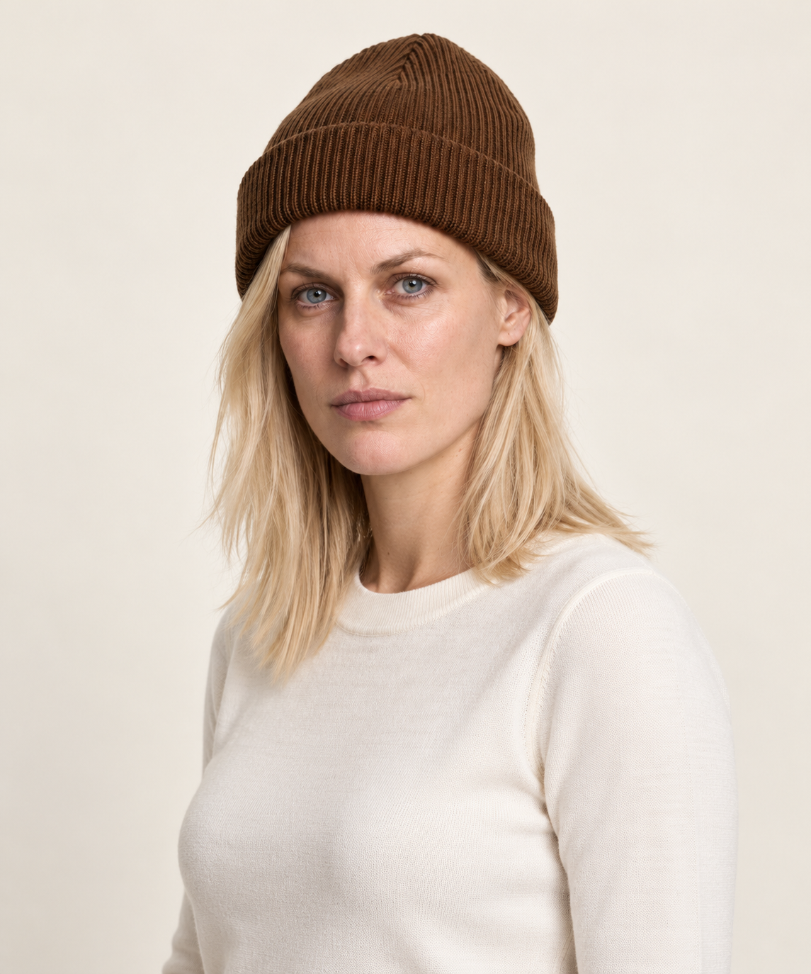 Axelle | Ribbed Fold-Over Cuff Beanie