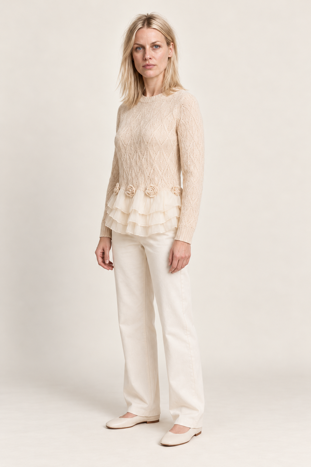 Taylor | Ruffle-Hem Knit Jumper