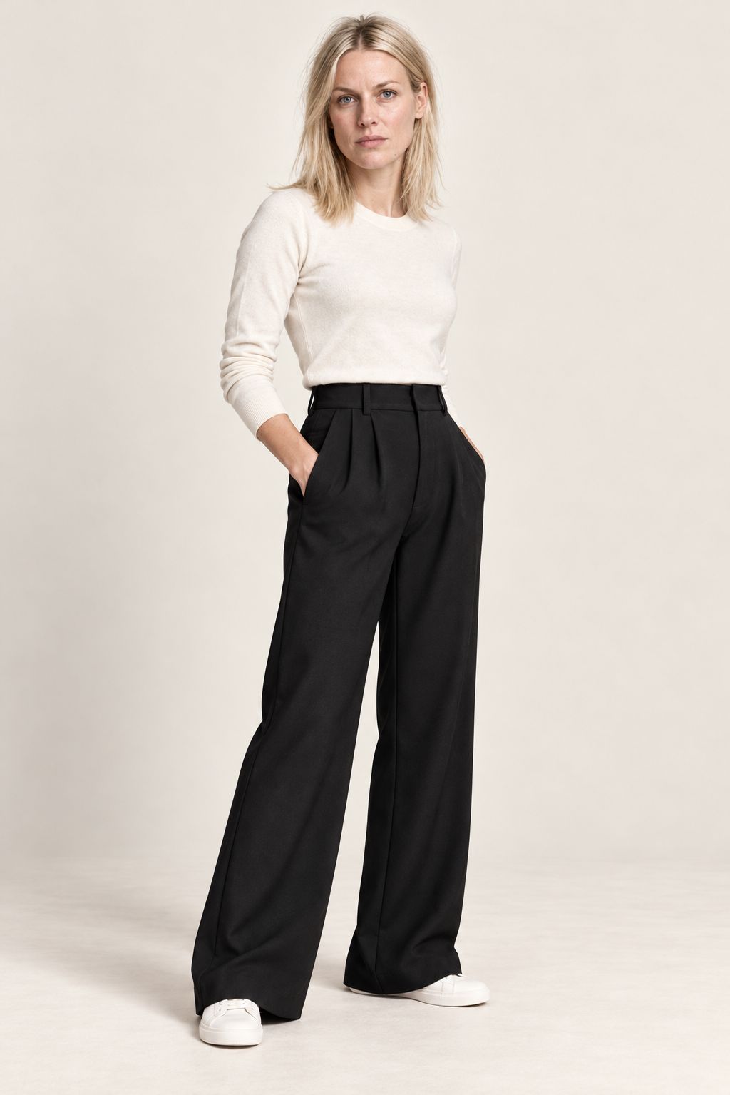Pernilla | High-Waisted Pleated Wide-Leg Trousers