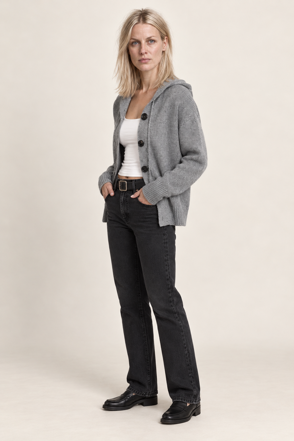 Hyacinth | Hooded Button-Down Cardigan