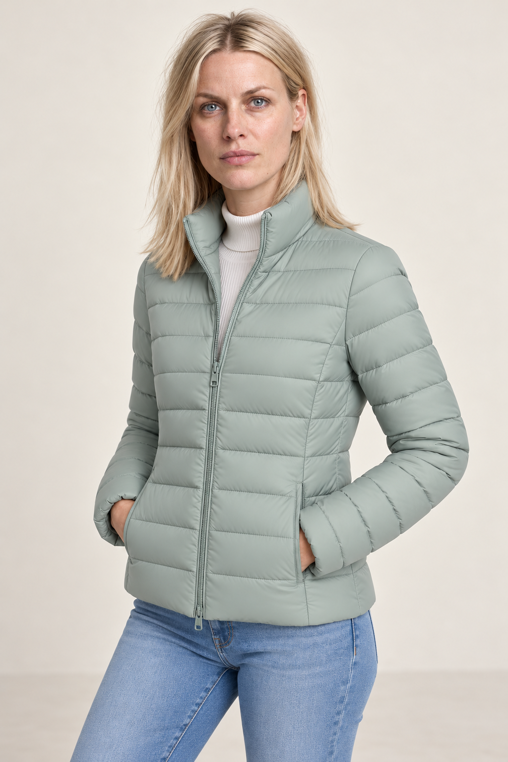 Kirsi | Stand-Collar Channel-Quilted Zip-Up Puffer Jacket
