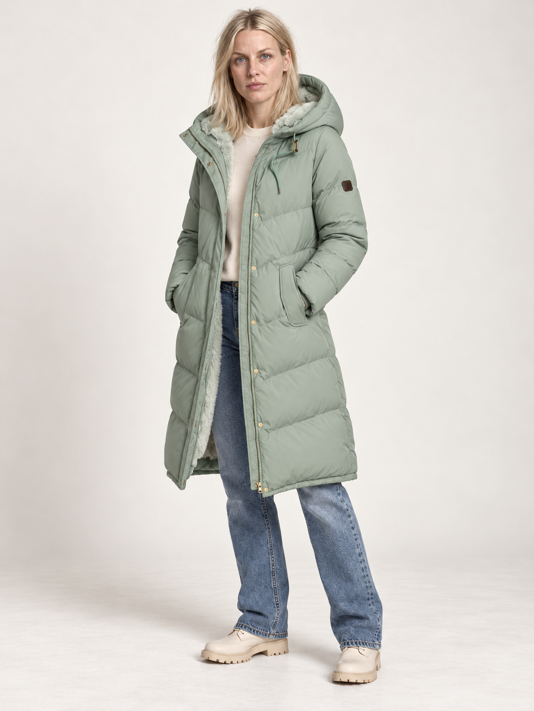 Gwen | Hooded Plush-Lined Quilted Longline Puffer Coat