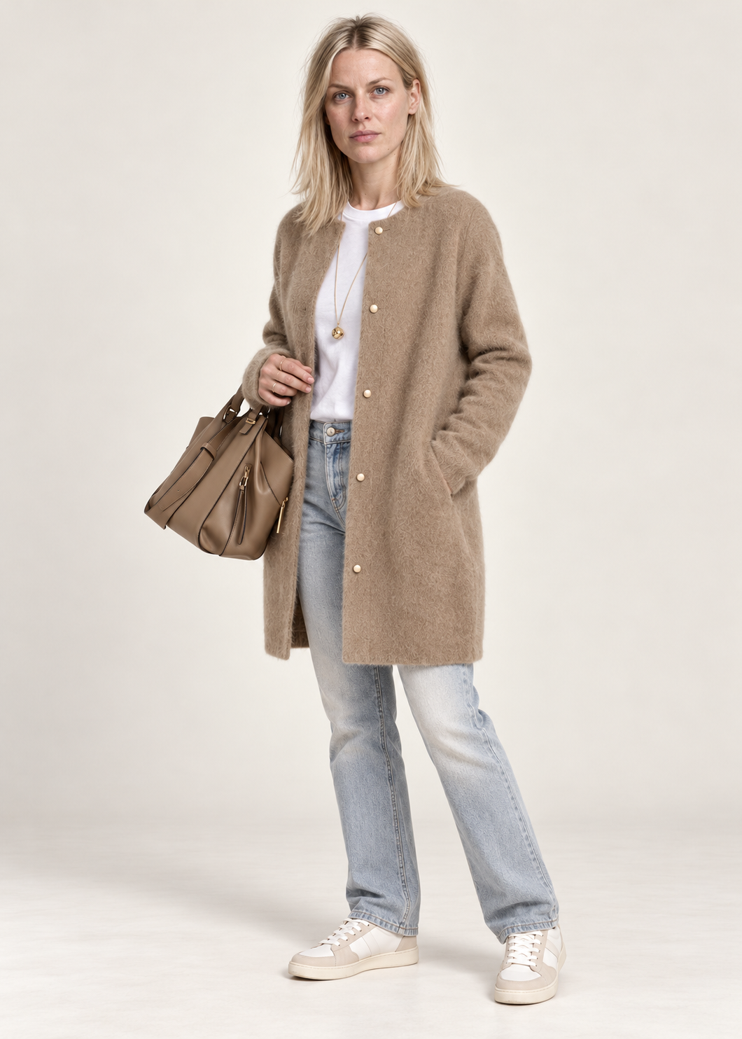 Liesel | Brushed Collarless Longline Cardigan