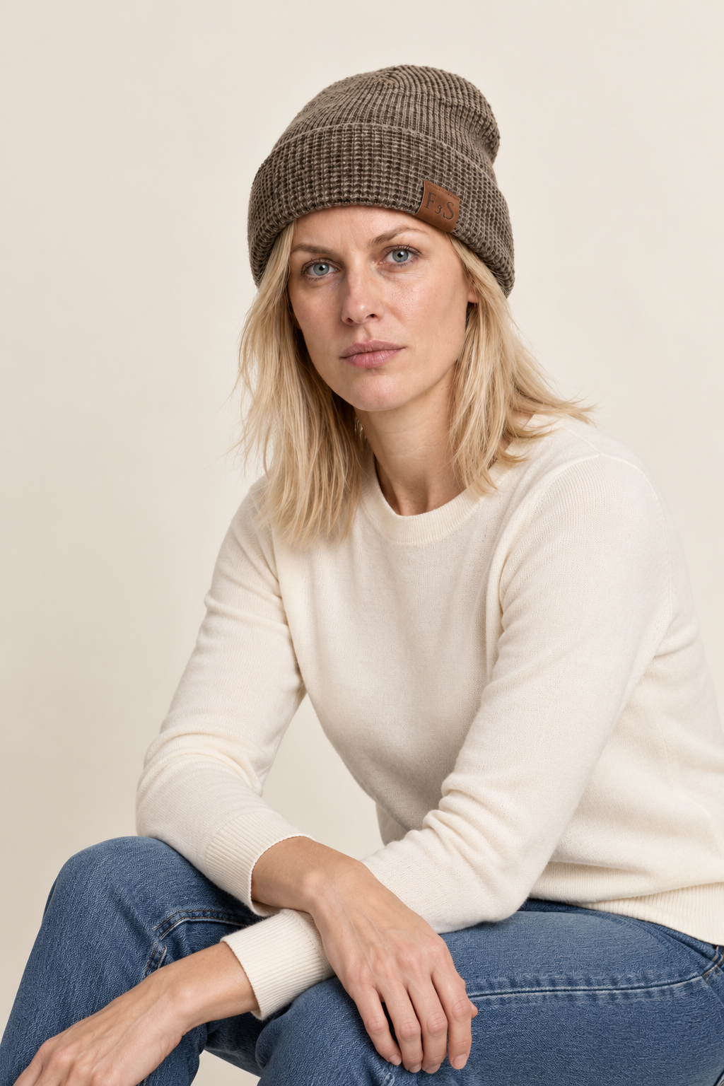 Arnika | Lined Waffle-Knit Cuffed Beanie