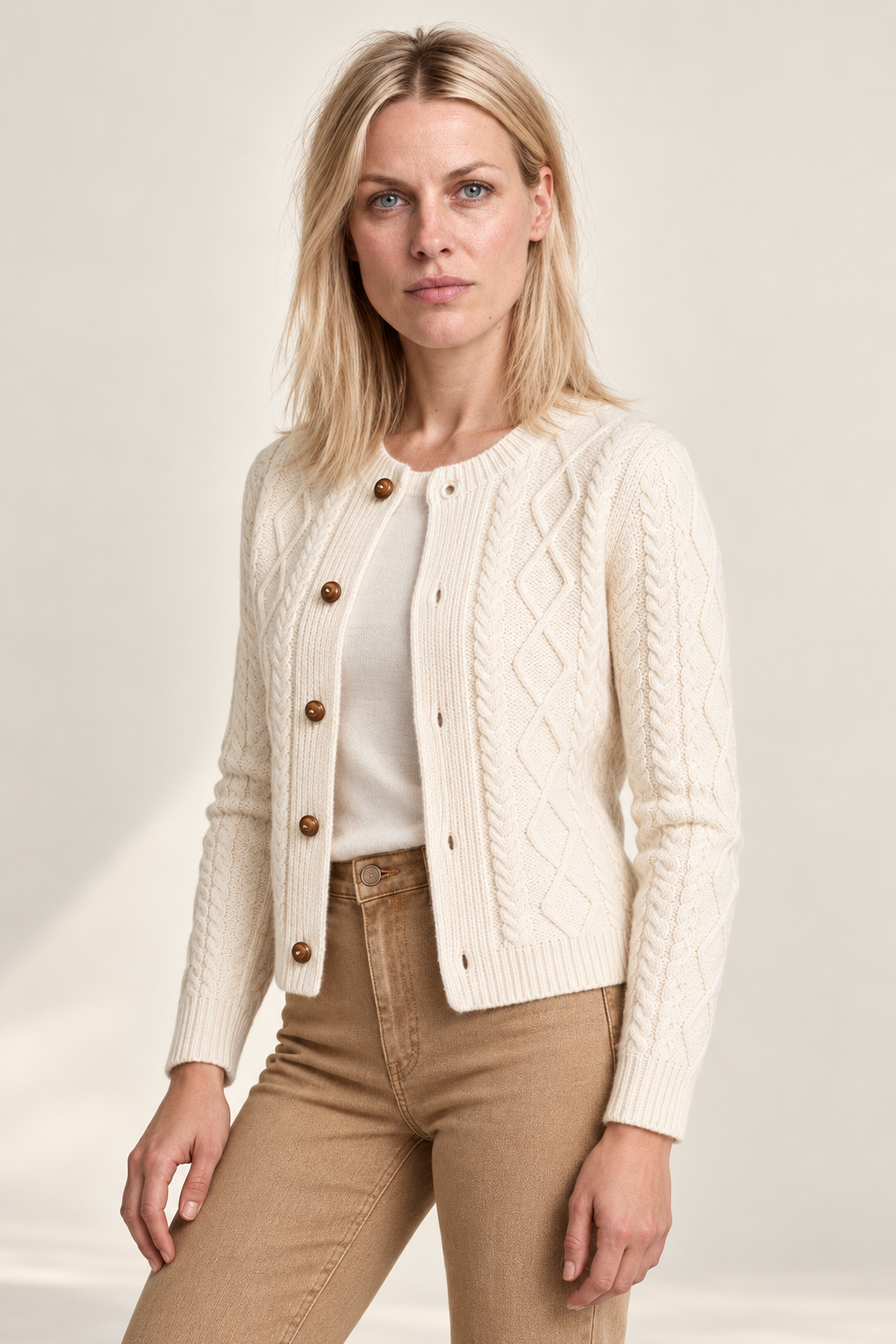 Letitia | Cable-Knit Button Cardigan