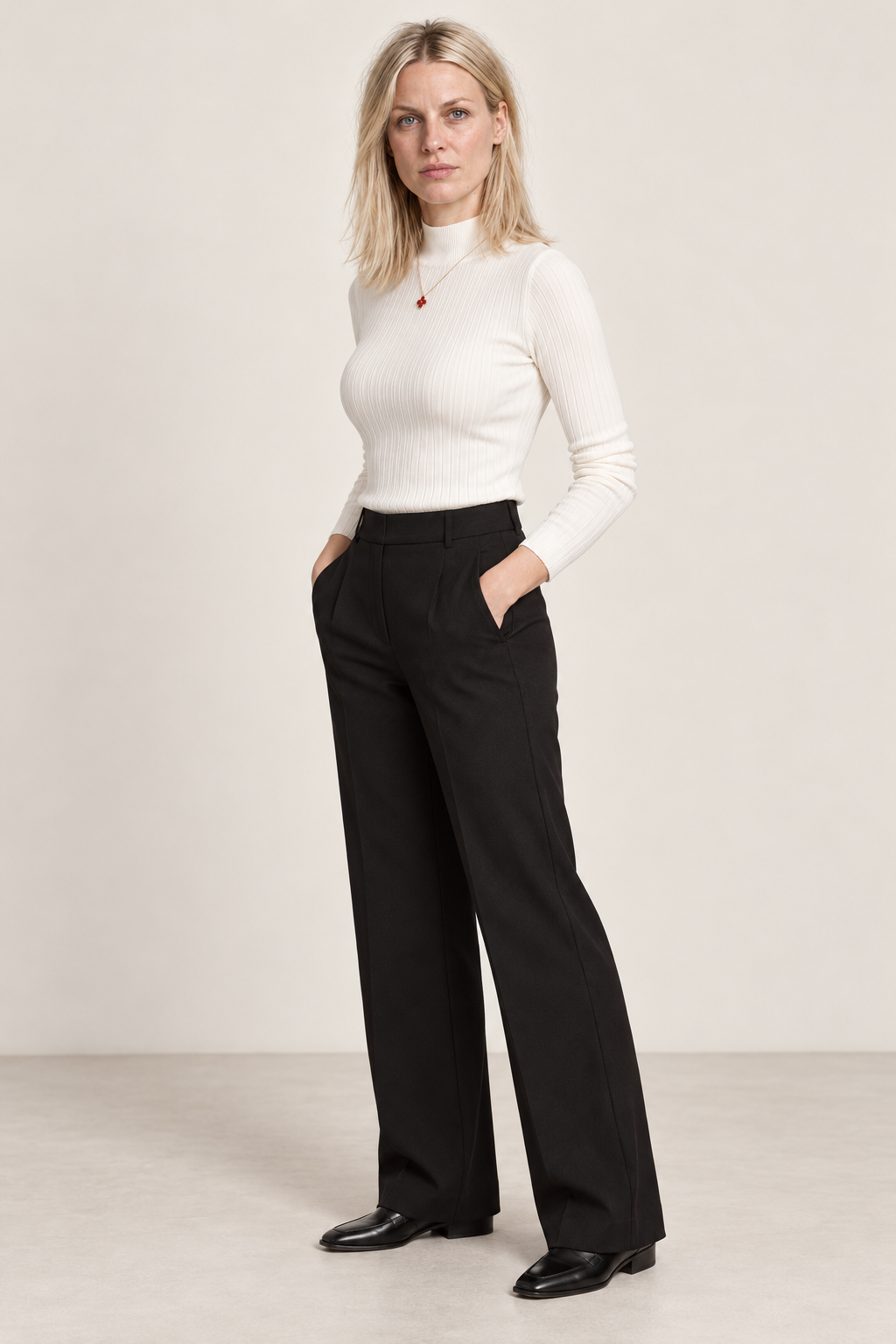 Gretchen | Slim-Fit Mock Neck Knit Top